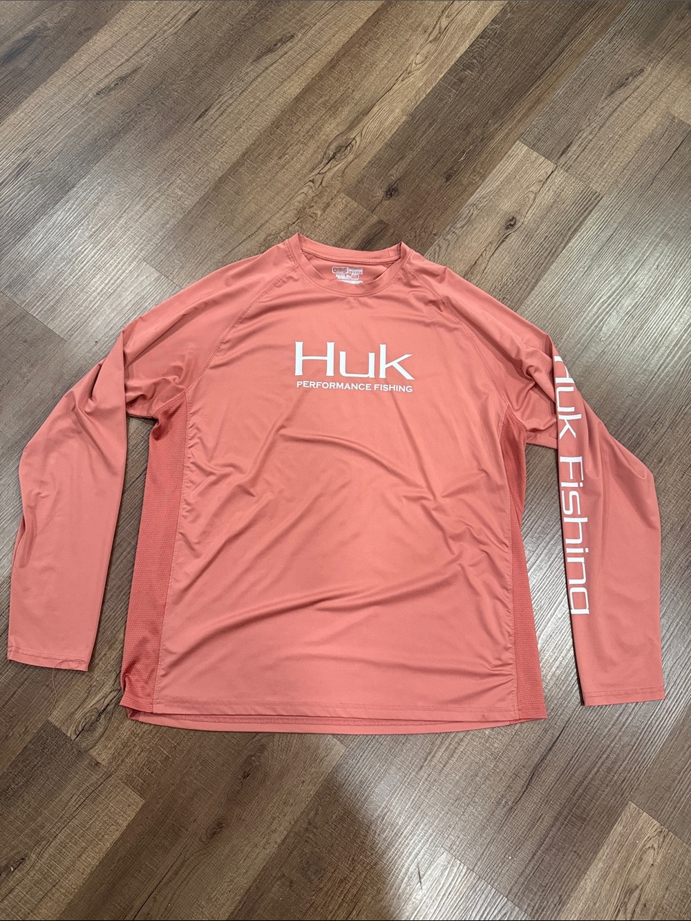 Huk Coral Performance Fishing Long Sleeve Shirt with White Logo